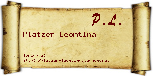 Platzer Leontina névjegykártya